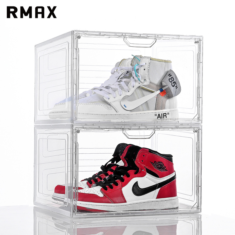 Rmax Shoe Box Aj Acrylic Sneaker Transparent Storage Box Magnetic Side-Opening Display Plastic Dormitory Essential Shoe Cabinet Rmax Shoe Box Aj Acrylic Sneaker Transparent Storage Box Magnetic Side-Opening Display Plastic Dormitory Essential Shoe Cabinet