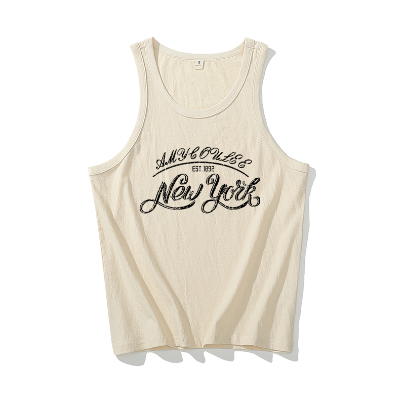 European and American Retro Printed Tank Top, Loose Fit for Summer, Cotton Undershirt for Young Men and Women, Suitable for Fitness European and American Retro Printed Tank Top, Loose Fit for Summer, Cotton Undershirt for Young Men and Women, Suitable for Fitness