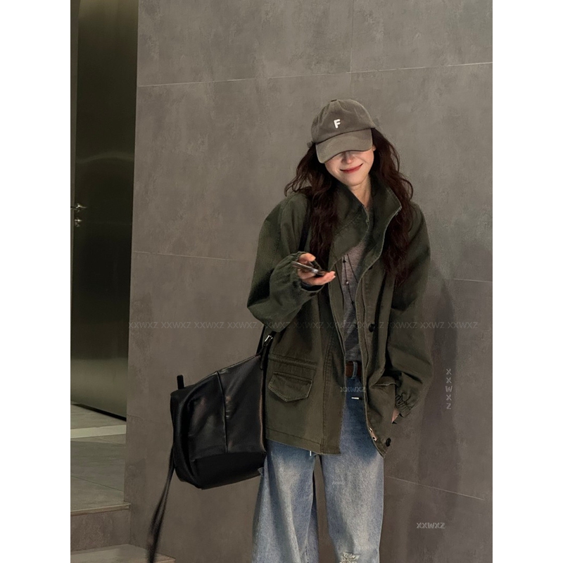 Korean Dongdaemun Early Autumn New Fashion American-Style Solid Color Loose Versatile Street Design Niche Jacket Coat