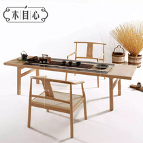 Modern new Chinese tea table tea table Zen solid wood furniture tea room tea table and chair combination simple kung fu tea table