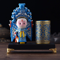 Chinese style features Beijing opera characters facial makeup pen holder office decoration ornaments business abroad to send foreigners small gifts