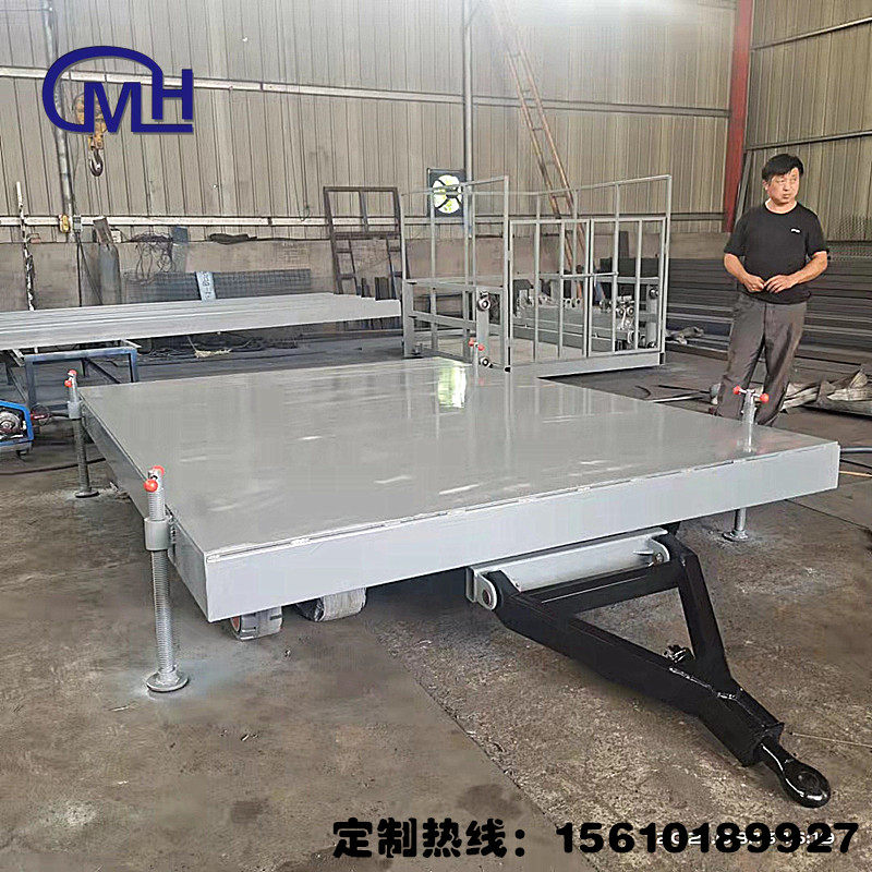 Towed flatbed trolley tool car accessories factory transfer car large tonnage heavy-duty four-wheel steering flatbed trolley