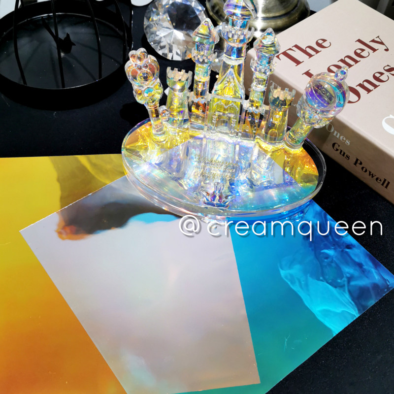 Dream Laser Rainbow Film Rainbow Paper PVC Adhesive DIY Drop Glue Key Button Pendant Castle Cream Queen