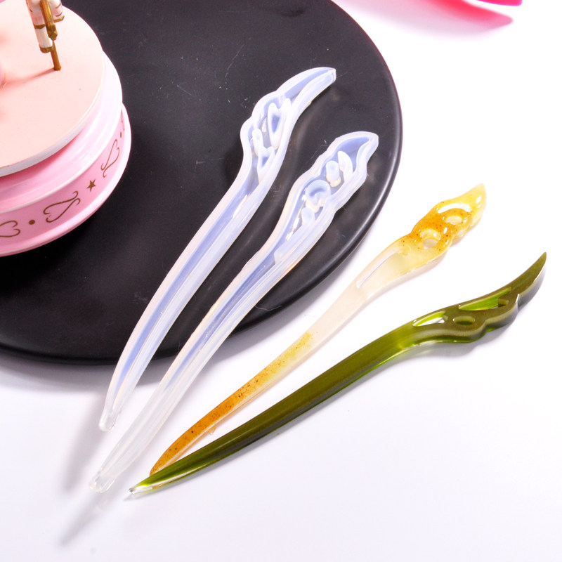Ancient Wind Tang Clothing Hanfu Hairpin Hairpin Mirror Polished surface Polished Surface Solid Silica Gel Die DIY Crystal Glue UV Glue