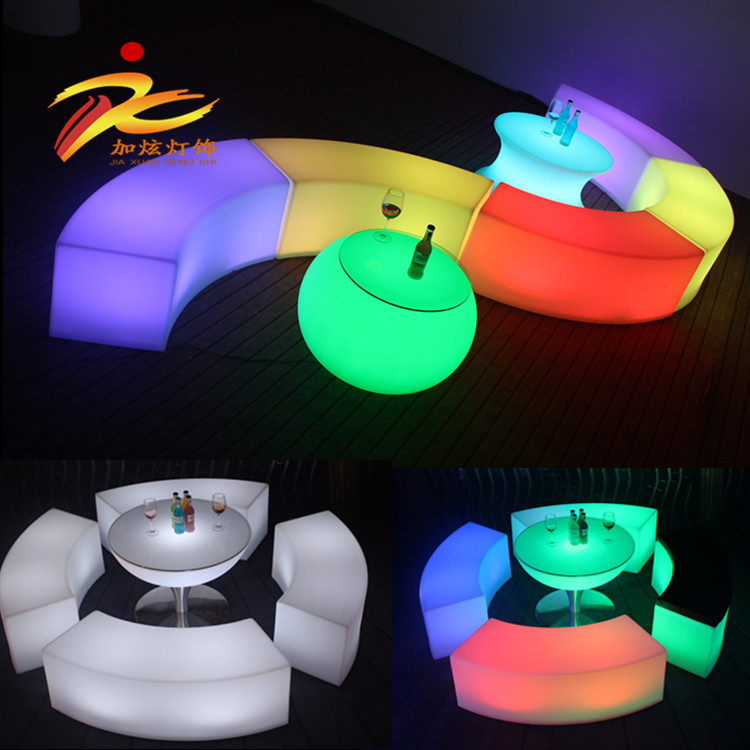 LED colorful arc stool creative fashion remote control table and chair KTV luminous furniture combination bar scatter stool