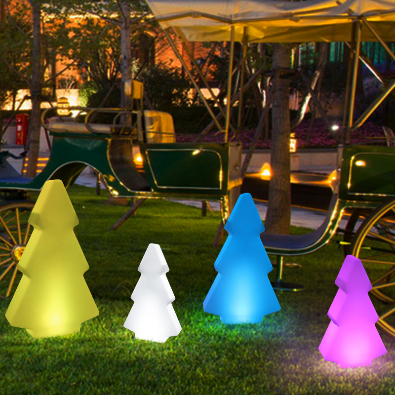 Led Glow Christmas Tree Christmas Events Decorative Lights Holiday Outdoor Patio Floor Lamp Remote Control Celebration Pendulum
