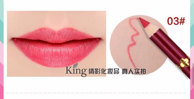 Son môi QLY lip liner bền không thấm nước chống dính cup son môi son môi bút chì màu tím hồng hồng - Bút chì môi / môi lót