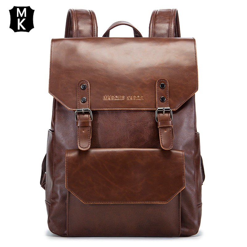 MK leather men's backpack 2022 new travel backpack fashion trend school bag retro computer bag trendy brand