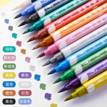 Colorful Flash Metal Show pen double head student used to make hand-tent pen mark shiny flow sandmark pen large capacity