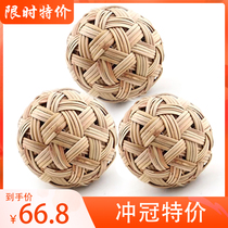 Limited time special offer 20cm hand-woven Cuju ball ancient natural rattan ball bamboo strips props decoration Myanmar football