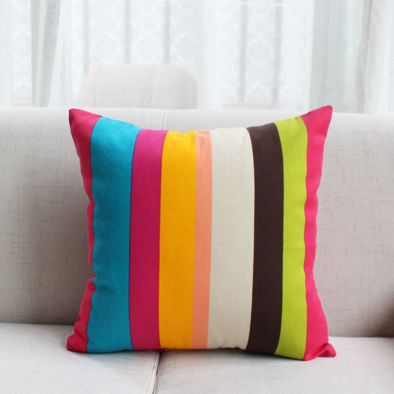 Sofa đệm gối bằng vải cotton lõi 50 phòng khách sọc lớn 60 bộ đầu giường vuông hộ gia đình gối và mền 2 trong 1