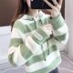 New autumn and winter thickened chenille hooded sweatshirt jacket loose versatile mink velvet sweater girl student knitwear