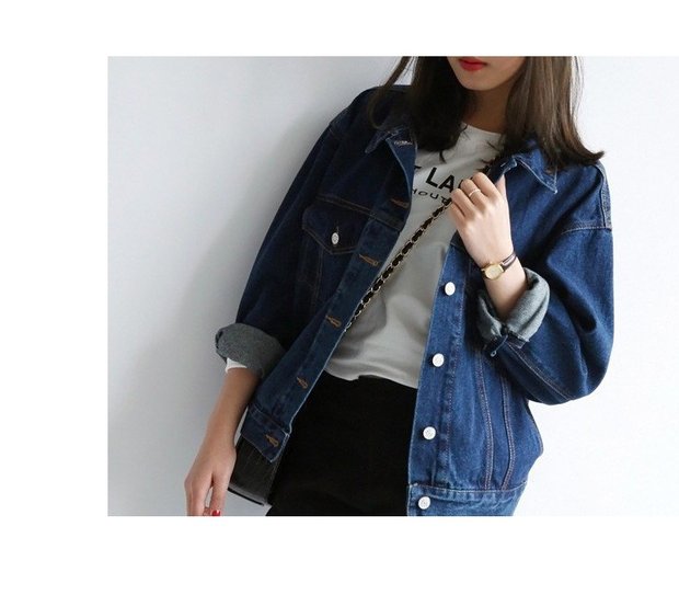 Mùa thu nữ ngắn phần phiên bản Hàn Quốc của đồng phục bóng chày lỏng lẻo Quần áo denim gió BF BF - Áo khoác ngắn áo khoác dạ nữ ngắn