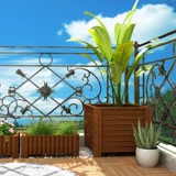 Коррупция карбонизированная деревянная цветочная коробка наружная квадратная цветочная впадая