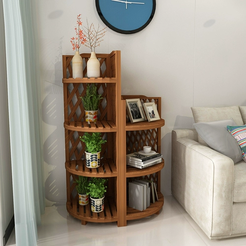 Цветочная стойка Сплошная древесина Внутренняя и наружная многослойная анти -коррозионная цветочная полка.