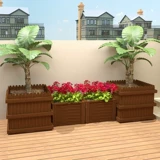 Коррупция карбонизированная деревянная цветочная коробка наружная квадратная цветочная впадая