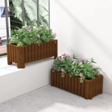 Коррупция карбонизированная деревянная цветочная коробка наружная квадратная цветочная впадая