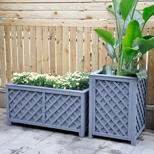 Маленький двор цветочный ящик анти -коррозион прямоугольный большой балкон посадка овощной горшка горша