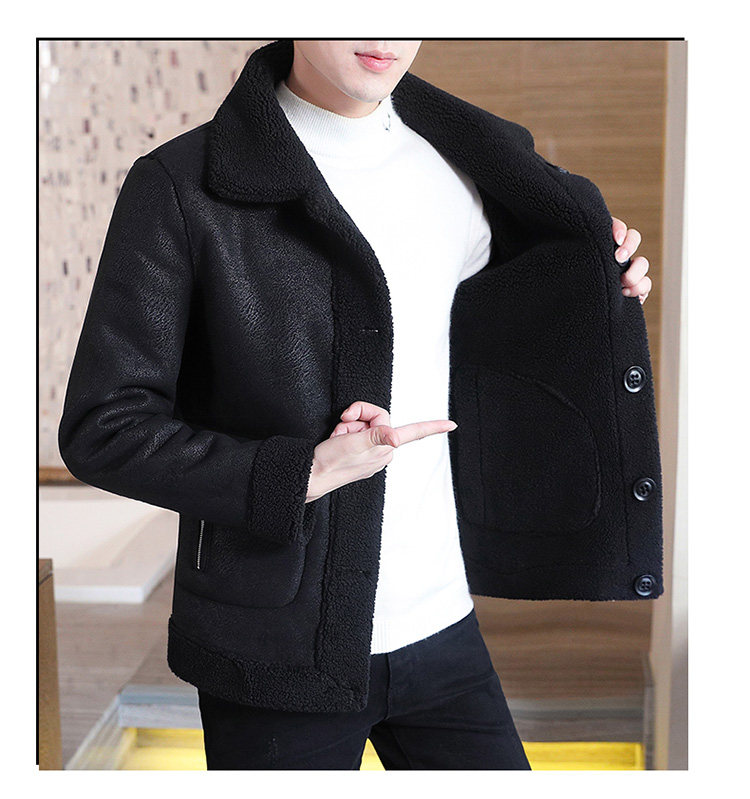 Winter new men's fur one-piece double-sided wearing lamb wool jacket fashionable lapel with thick velvet top_voghion.com