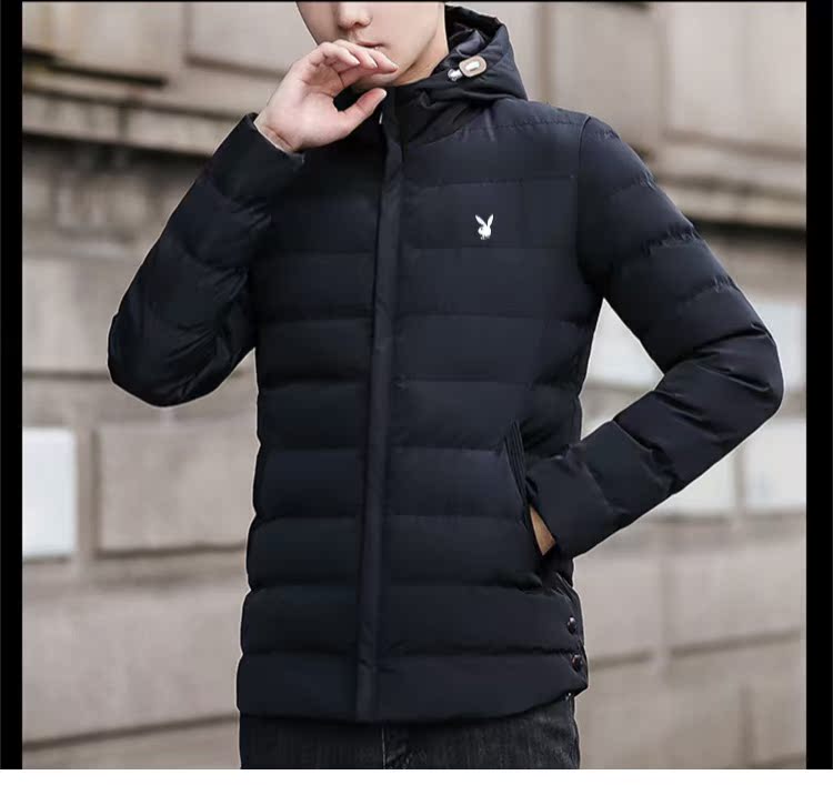 2018 áo khoác mới nam dude mùa đông dày cổ áo cổ áo cotton giản dị Áo khoác mỏng áo cardigan nam