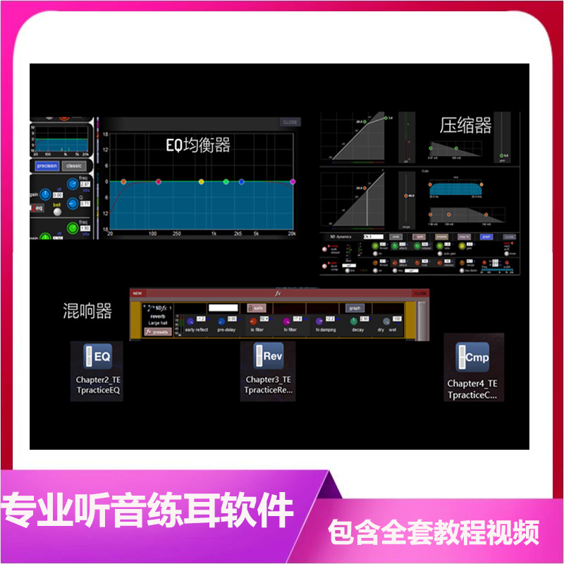 Professional Acoustics Listening Tone Ear Software Film Tutorial EQ Mixer Compression Practicing Ear Themetics contains software
