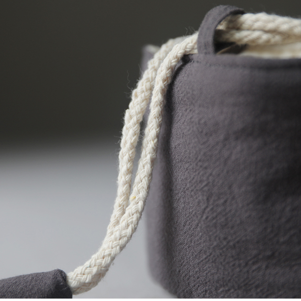 Bùn mùa xuân đặc biệt bông cotton đặt trà tách túi lưu trữ túi du lịch Đài Loan túi vải màu xám túi vải bình pha trà thủy tinh cao cấp