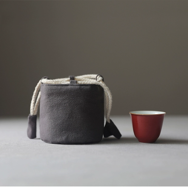 Bùn mùa xuân đặc biệt bông cotton đặt trà tách túi lưu trữ túi du lịch Đài Loan túi vải màu xám túi vải bình trà cổ