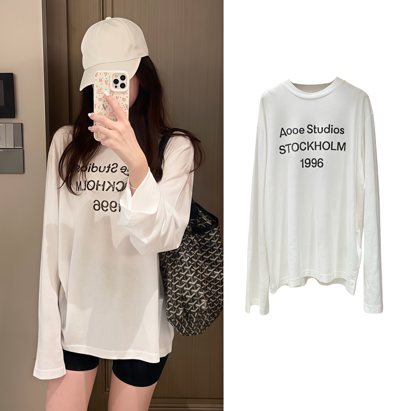 No Distressing, Clean Version, Unisex Letter Print Cotton-Linen Long-Sleeve T-Shirt for Women, 2026 Summer Thin Sun Protection Shirt
