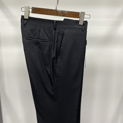 ການປະມວນຜົນລະຫັດຫັກຂອງທຸລະກິດຜູ້ຊາຍ 78/2 ຟຸດ 35 ຂະຫນາດນ້ອຍ ຂົນສັດສີດໍາປະສົມພາກຮຽນ spring ບໍ່ມີທາດເຫຼັກ trousers ຊື່ກົງ