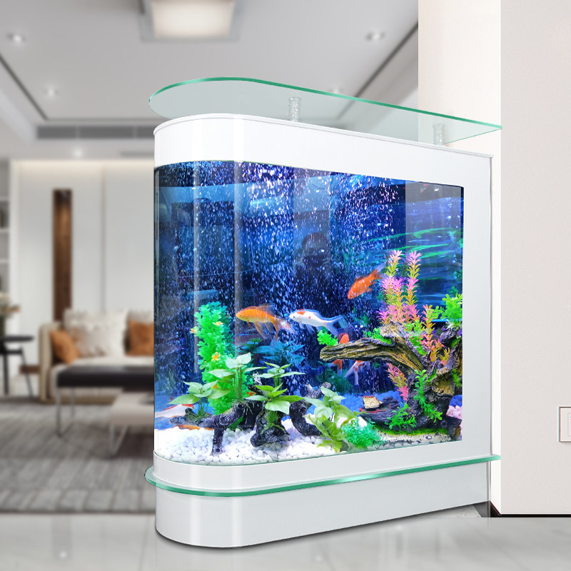 u type sub warhead fish tank living-room large floor home small screen partition-free water-swapped water ecological aquarium