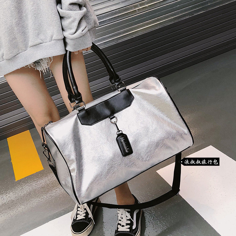 La mode Soft leather short trip bag portable large capacity business travel bag men's lightweight waterproof sports fitness