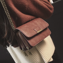 La mode Mori chain small satchel bag all-match clutch bag fashion shoulder small square bag soft leather mobile phone bag tide