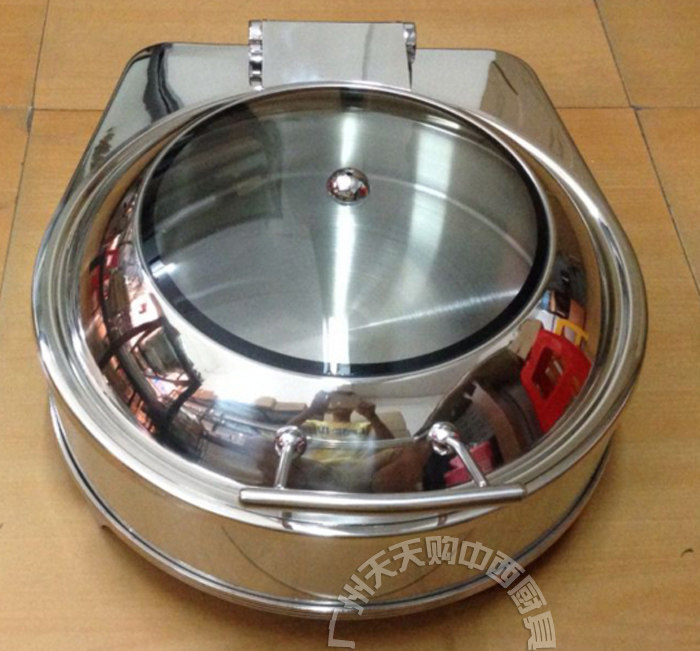 Round clamshell buffy stove Stainless steel buffet stove High-end hotel visual dining stove can be electrically heated