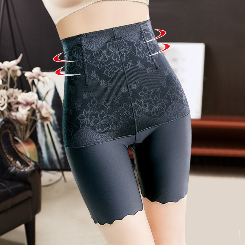 High-waisted safety pants women's anti-glare can be worn outside the belly bottom summer thin ice silk seamless insurance shorts without curling