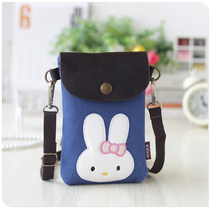 Canvas 6 inch large screen mobile phone bag fashion wild cartoon hand carry messenger bag female mini cute fabric small bag