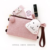 Three-color patch autumn and winter new cute hand bag 5 5-inch Apple 6plus mobile phone bag coin purse womens bag