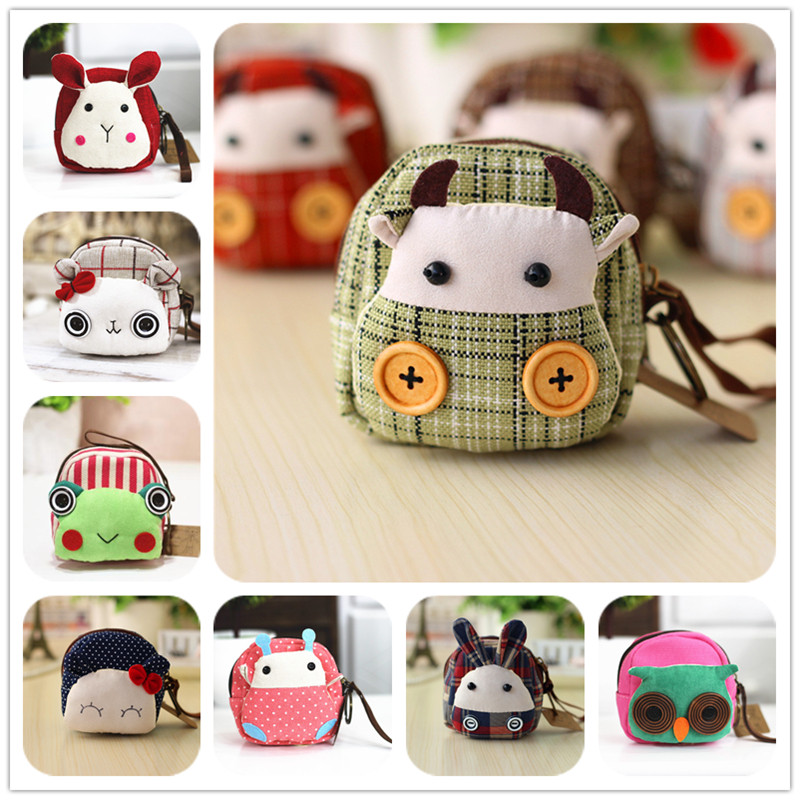 Hot Korean version of the mini coin purse cute schoolgirl Korean canvas key bag cartoon coin bag small hand carry