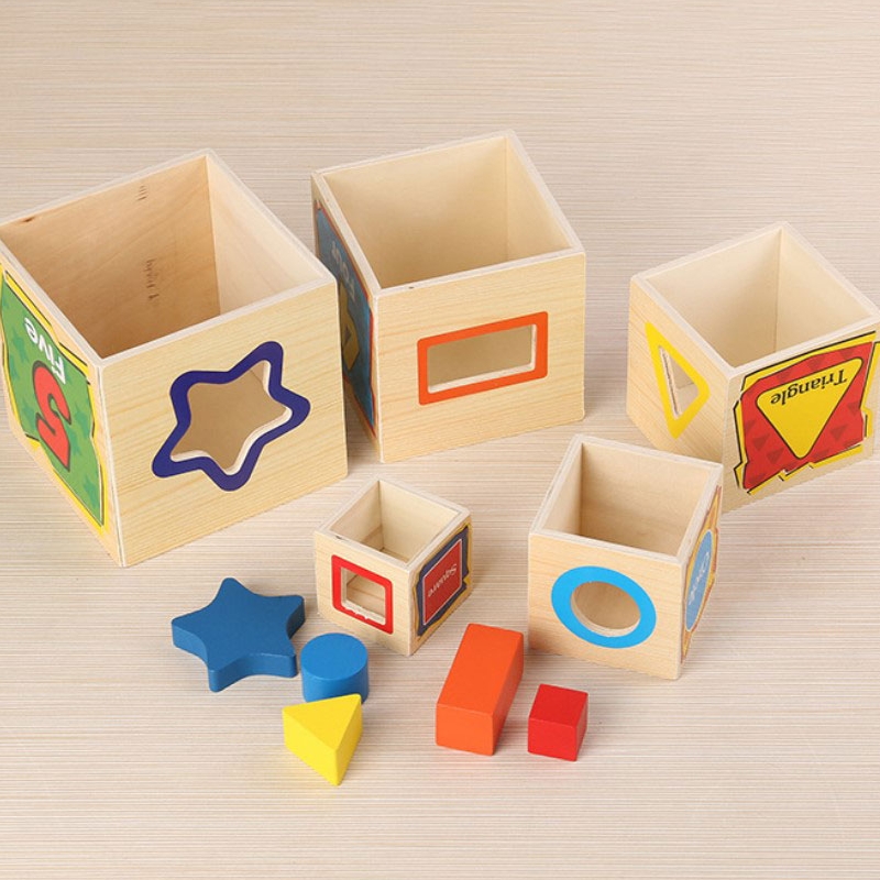 Geometric digital box five-layer digital shape drop box eight-layer early education kindergarten teaching aids educational toys