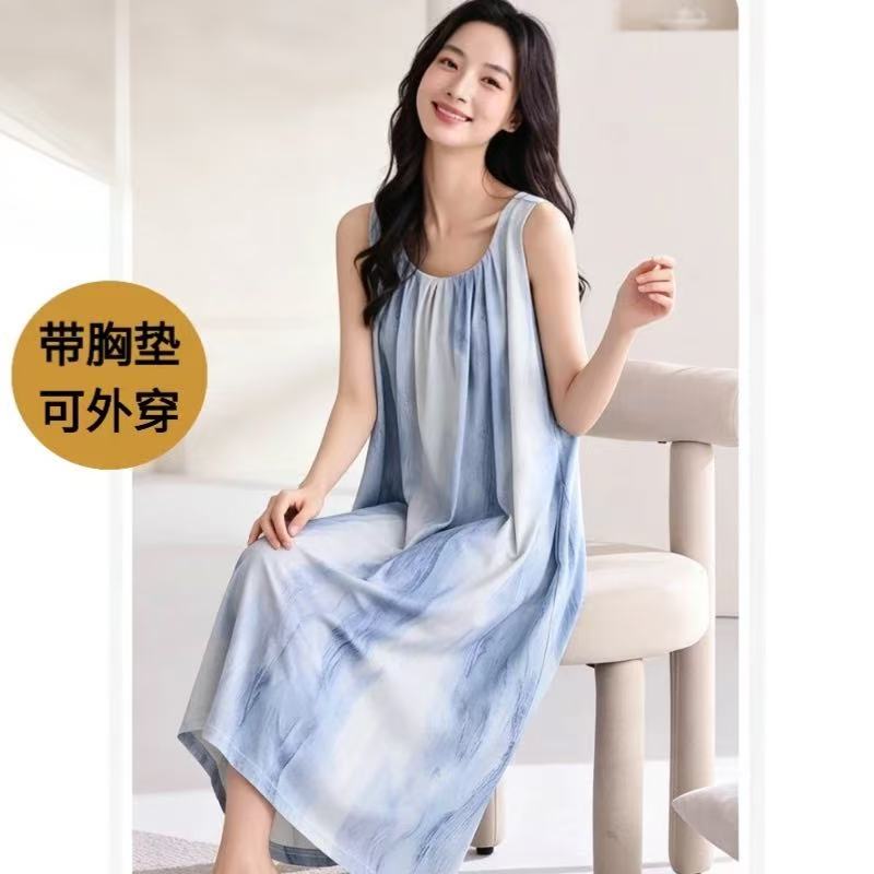 Nightgown for Women, Summer Vest with Chest Pads to Prevent Bumps, Women's Summer Sleeveless Dress That Can Be Worn Outside, 2026 New Style Nightgown for Women, Summer Vest with Chest Pads to Prevent Bumps, Women's Summer Sleeveless Dress That Can Be Worn Outside, 2026 New Style