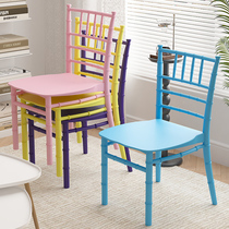 Kindergarten plastic chair thickened childrens backrest small stool baby home bench childrens writing seat