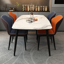 Nordic Rockboard Dining Table And Chairs Combine Home Small Family Modern Minima Light Extravagant Rectangle 4 People 6 People Eating Table