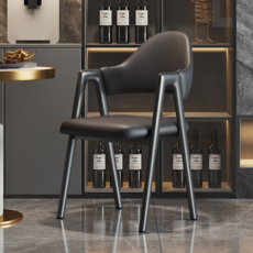 Обеденный стул 轻奢餐椅黑色家用餐厅餐桌椅子简约书房靠背凳子商用快餐店a字椅