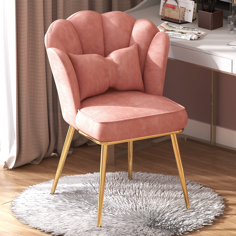 Makeup chair Net red ins girls cute bedroom makeup chair Household backrest desk chair Light luxury nail chair