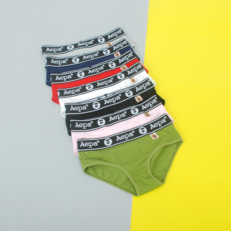 3-pack tide brand les handsome tt women's unisex flat triangle four-angle underwear pure cotton solid color sports pull pants