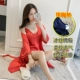 Mới mùa xuân và mùa hè đồ ngủ gợi cảm nữ băng lụa mỏng dây đeo màu đen áo choàng ngủ phù hợp với áo ngực ren ren cám dỗ lớn