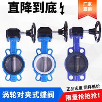 D371X-10 16 worm clip-on butterfly valve manually PTFE valve DN50 65 80 100 150