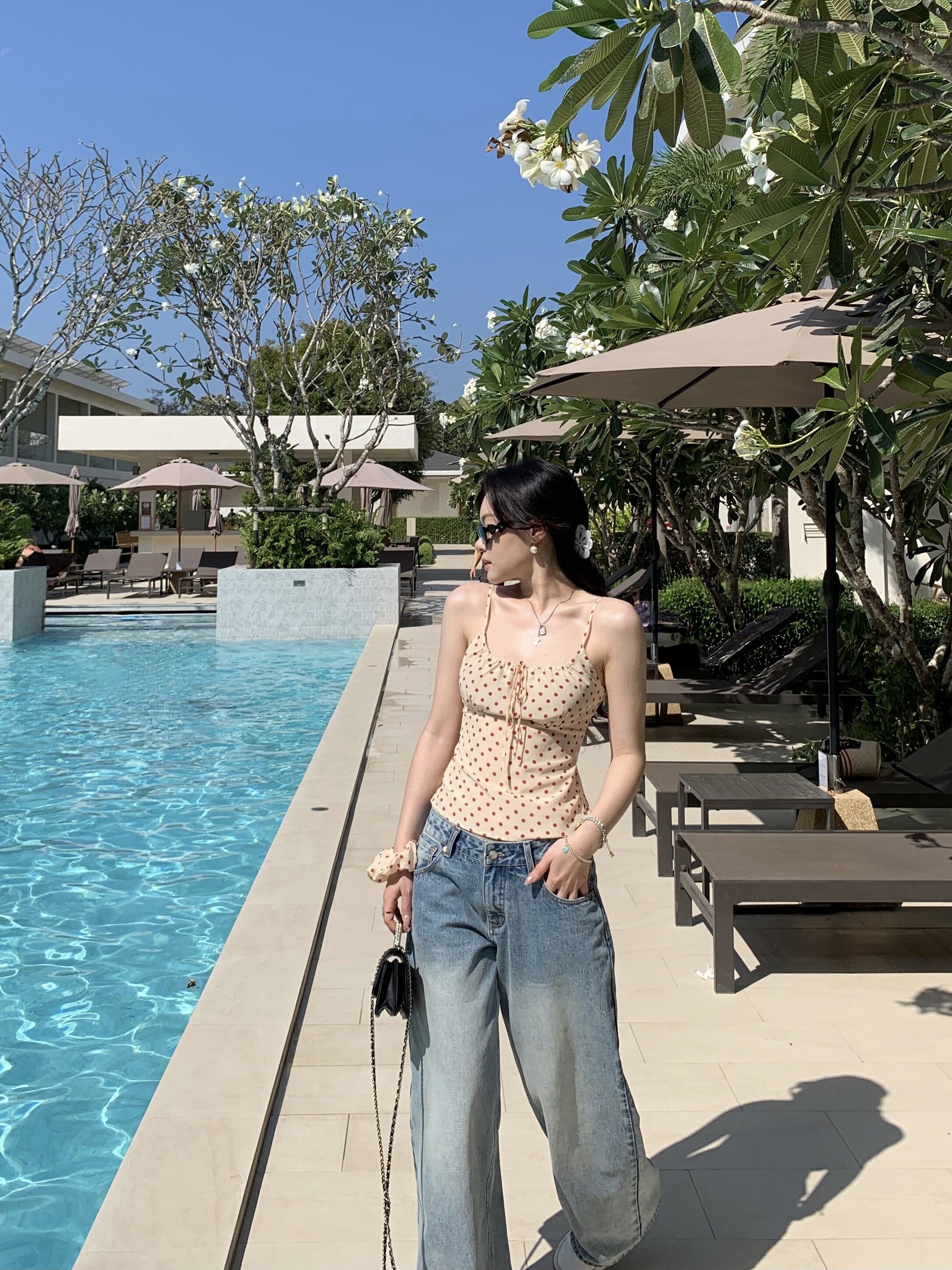 popchee | Белые женские baggy | Американские свободные широкие джинсы! Универсальный хит в стиле ins