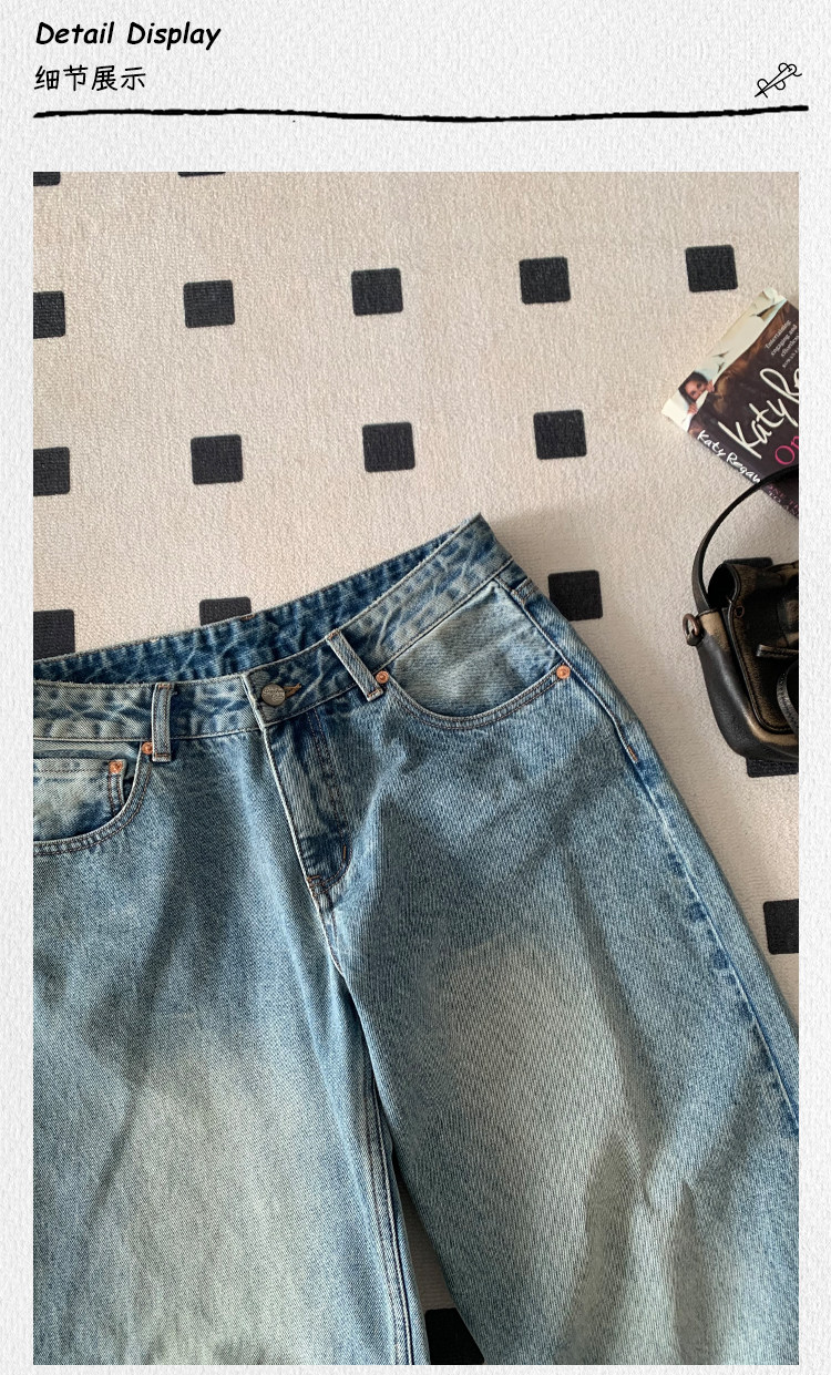 popchee | Белые женские baggy | Американские свободные широкие джинсы! Универсальный хит в стиле ins