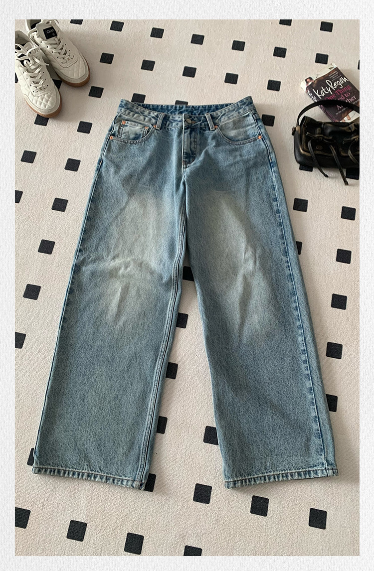 popchee | Белые женские baggy | Американские свободные широкие джинсы! Универсальный хит в стиле ins