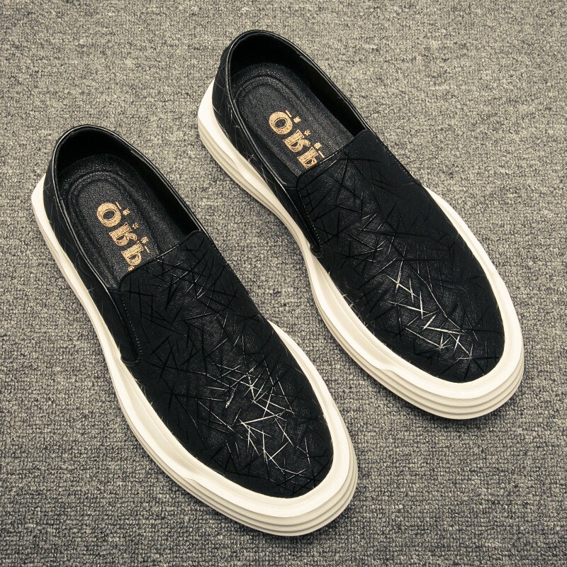 Lefoshoe men's Korean version casual shoes one foot pedal sloth shoes men's board shoes summer new driving shoes trend men's shoes